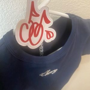 Cherry la dark Navy blue crop top XS/S